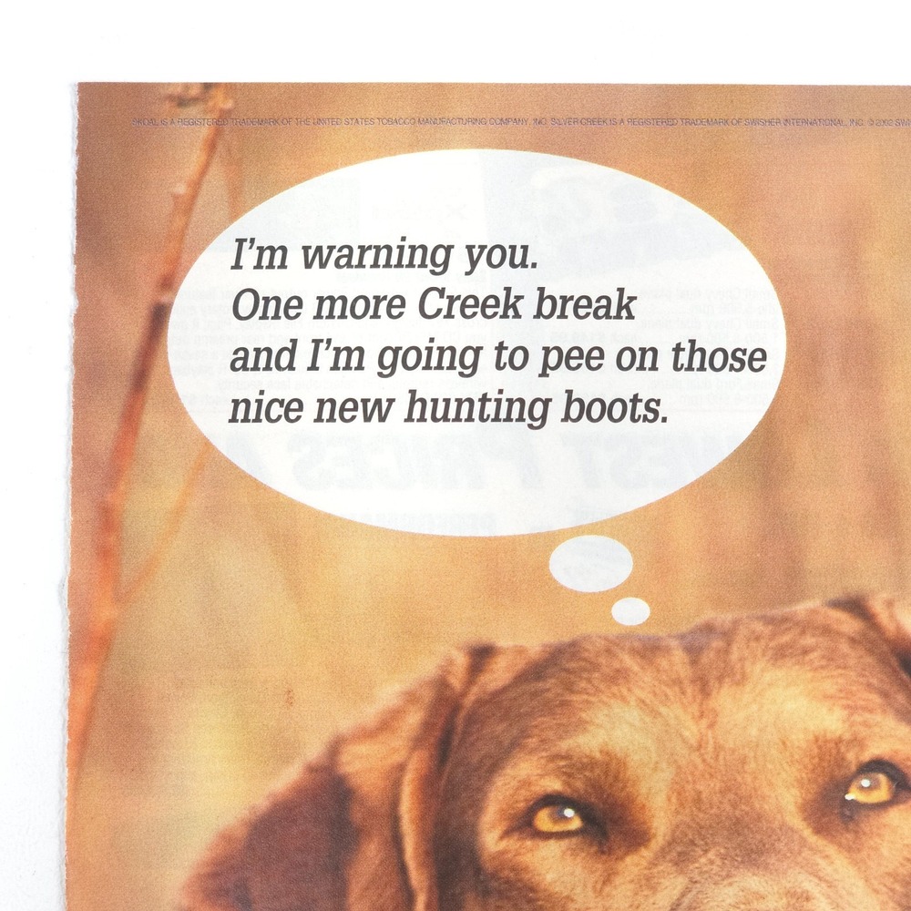 CREEK Chewing Tobacco Advertising Print Ad Dog Humor Collector Decor Poster - Picture 2 of 6